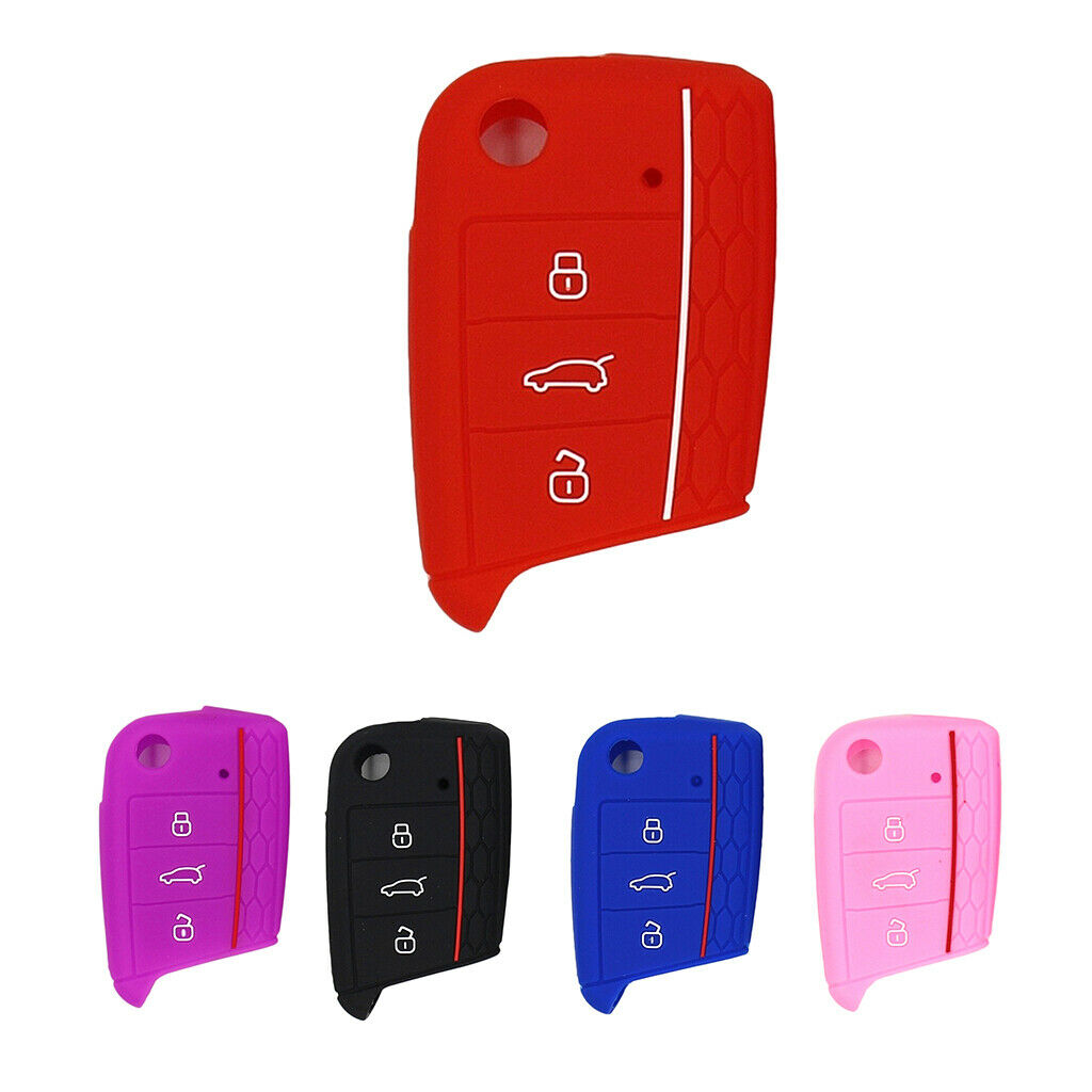Flod Key Silicone 3Buttons Protective Case Cover for Volkswagen 2017 Purple