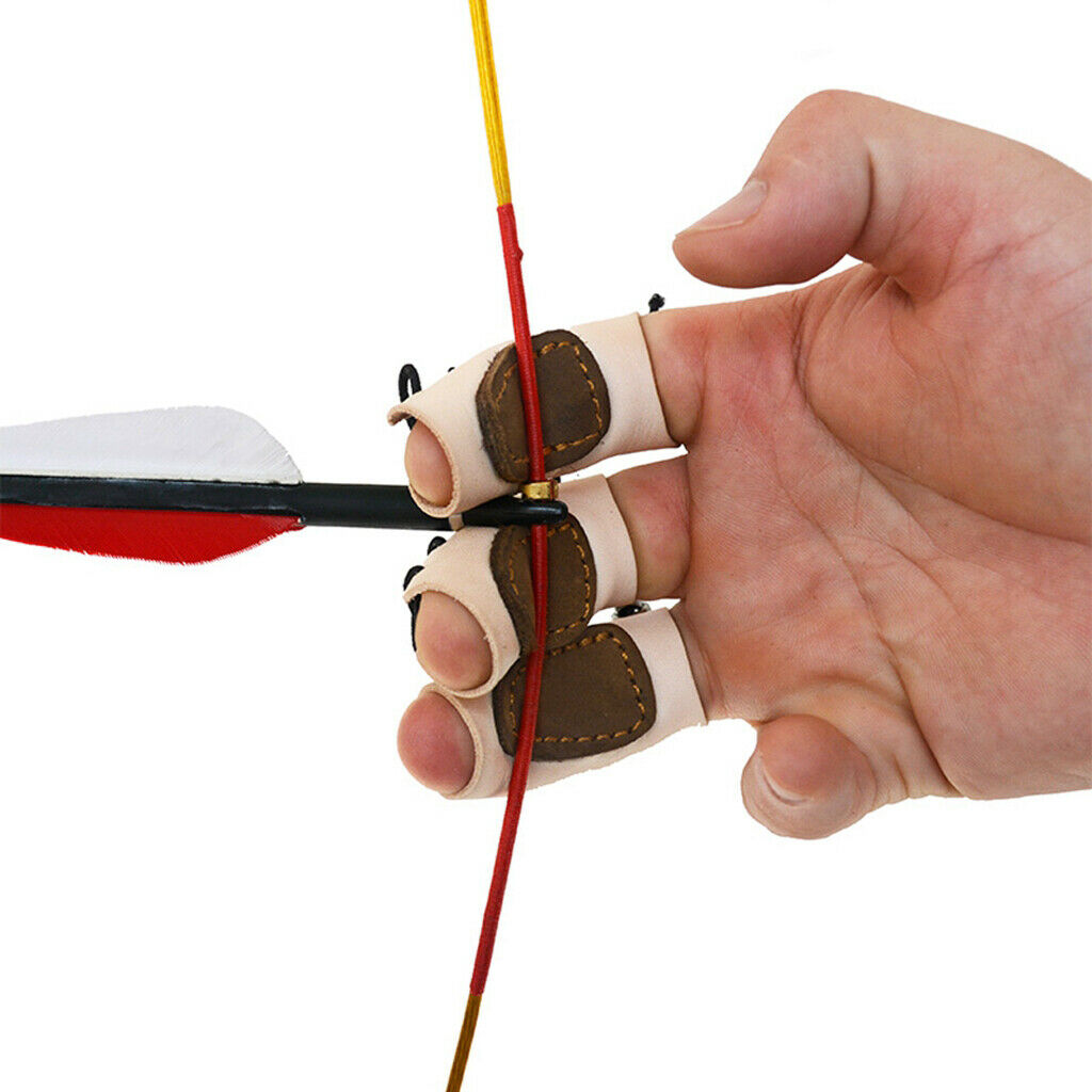 3pcs Archery Finger Guard Split Finger Tab Protector For Hunting Fingertips