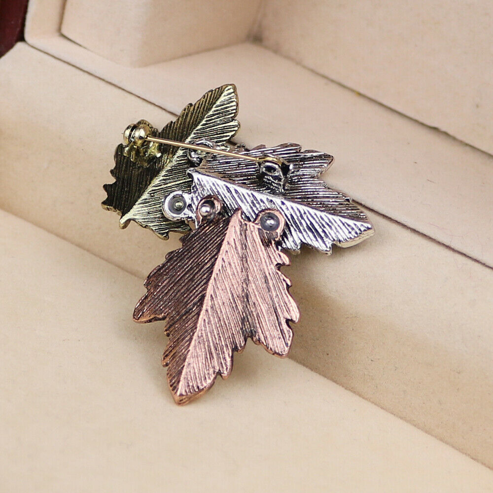 Exquisite Brooch Stylish Maple Leaf Lapel Pin Badge for Coat Sweater Shirt Dress