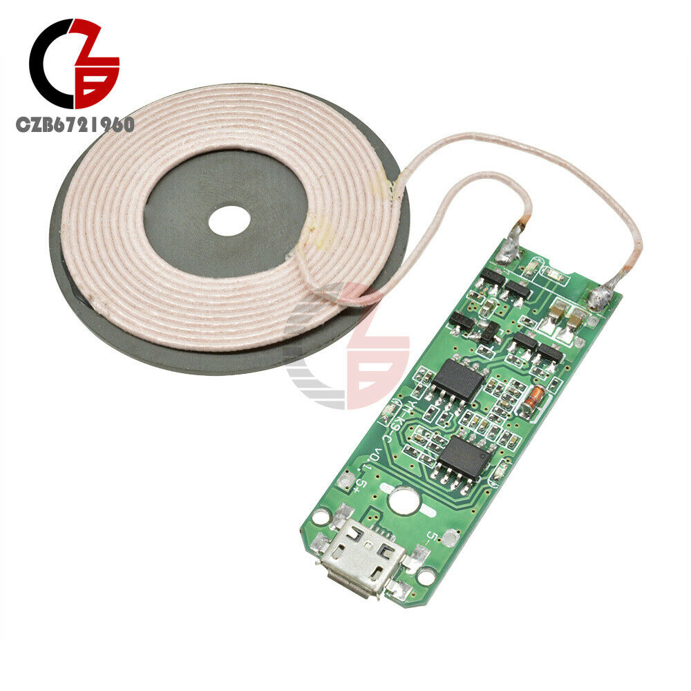 Qi Wireless Charger Module Transmitter Base PCBA Board + Coil Universal With LED