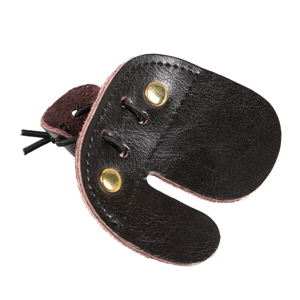 2 Pcs Archery Finger Tab Bowstring Finger Glove Protect Leather Fingertabs