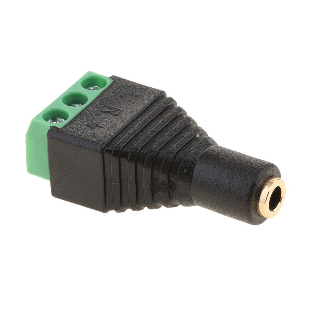 3.5mm 1/8" Stereo Audio Female To AV 3-Screw Terminal Female Connector