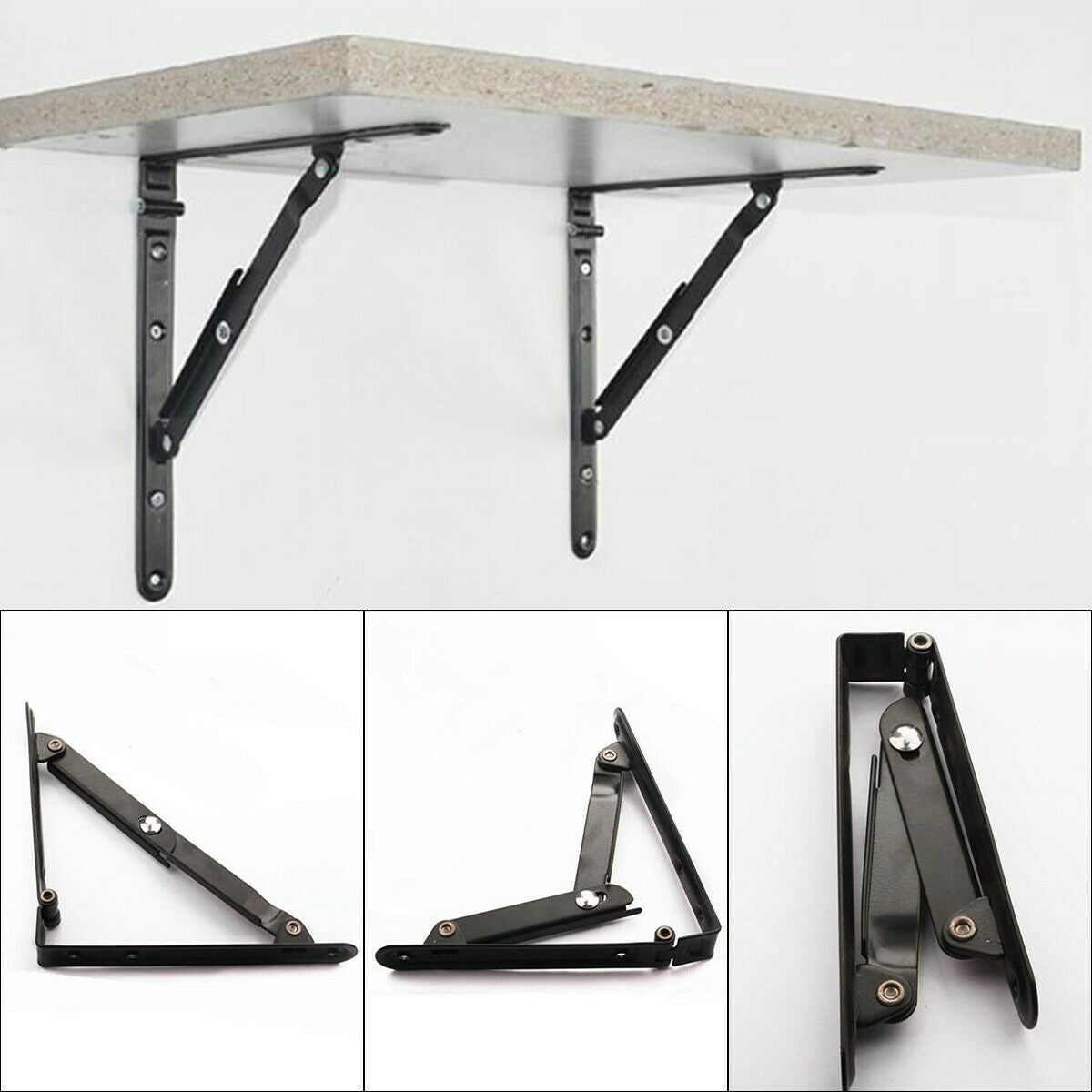 Folding Shelf Bracket Triangle Hinge Wall Mounted Table Bench Heavy Duty Shelf