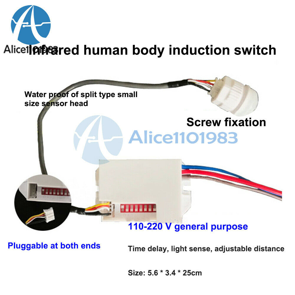 AC 110-220V 5A Separate Mini Human Body Infrared Sensor Switch 10M