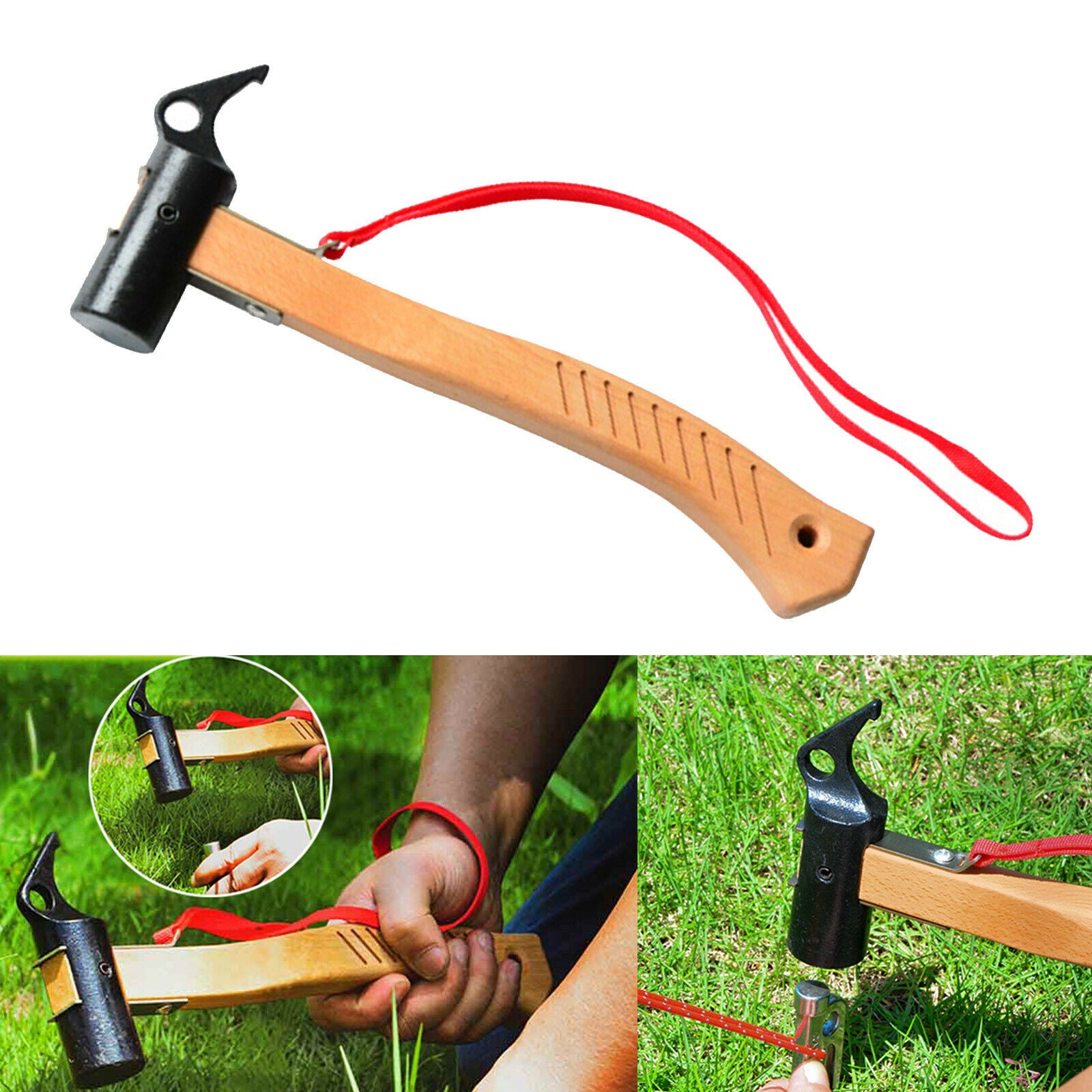 Outdoor Camping Tent Hammer Ground Nails Mallet Shovel Stake Remover Tool