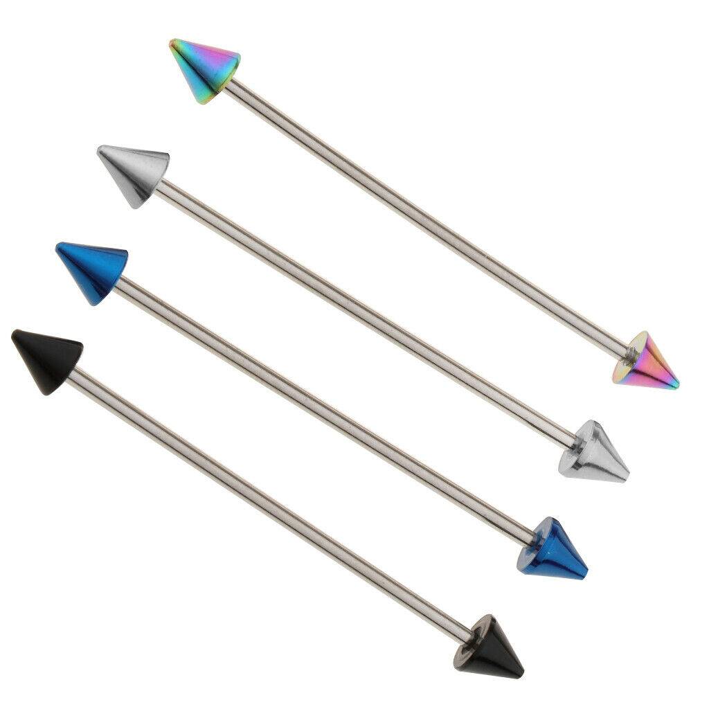 4 Pieces Stainless Steel Ear Tragus Ring Lip Tongue Bar Piercings Jewelry