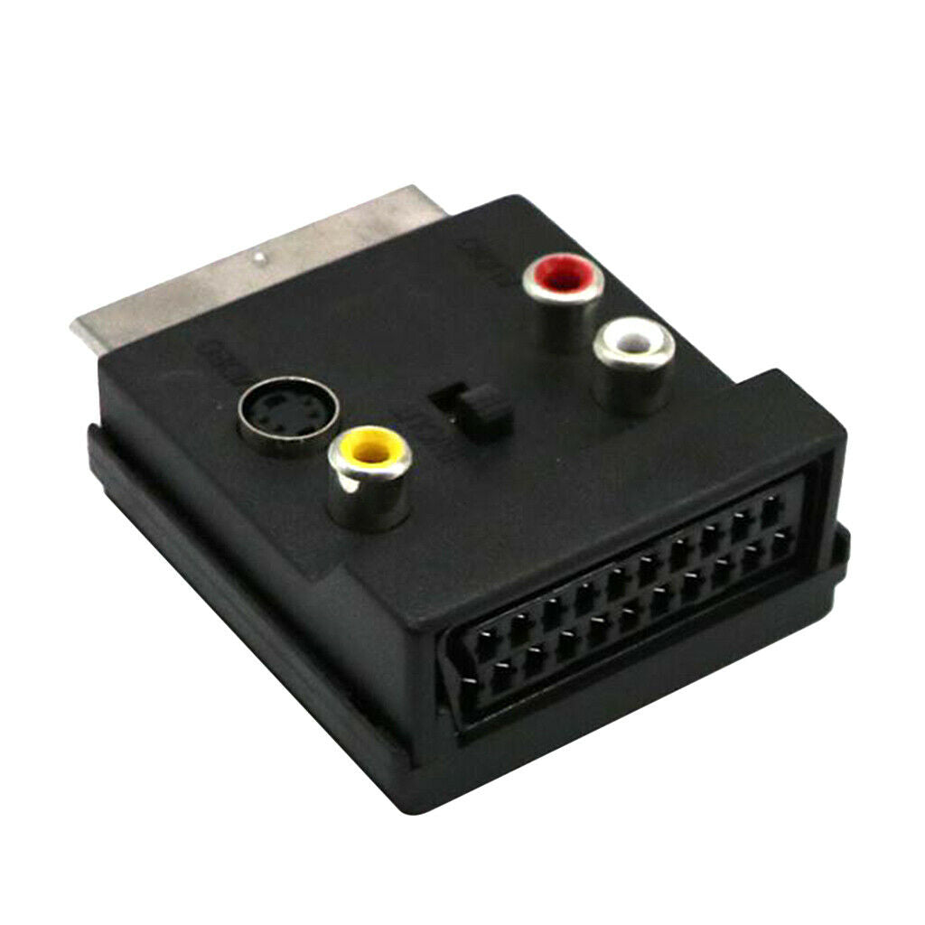 Switchable Scart Male To Scart Female M / F S Video 3 Rca Audio