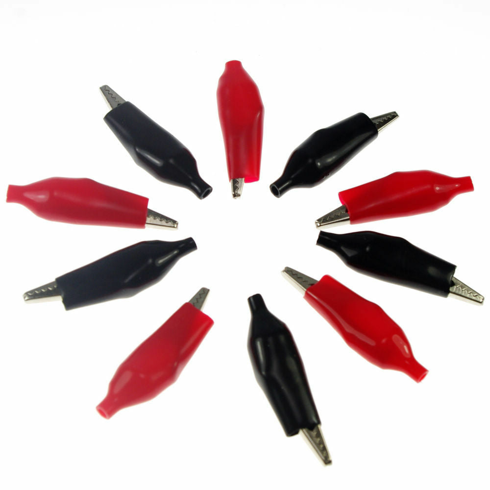 (10) Plastic Cover Test Metal Battery Clip Clamps Alligator Clamps 50mm