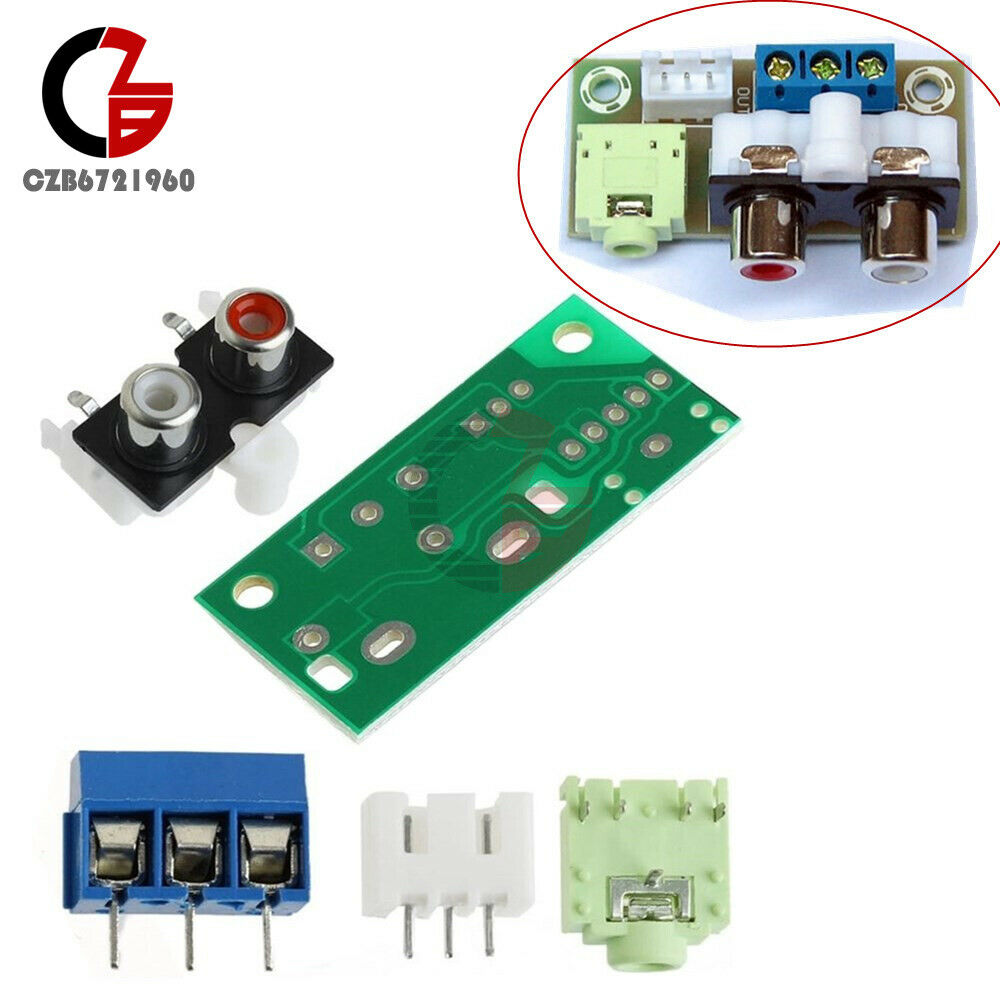 Audio Switch Board RCA to 3.5mm Socket Front Board 5V DIY Kit For Amplifier