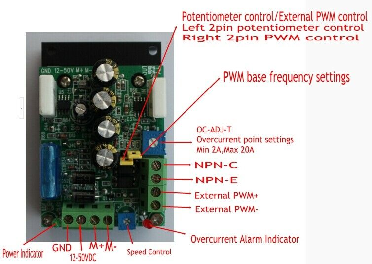 12V 24V 48V 12-50V 15A 600W DC Motor Speed Control PWM MACH3 USB CNC PLC