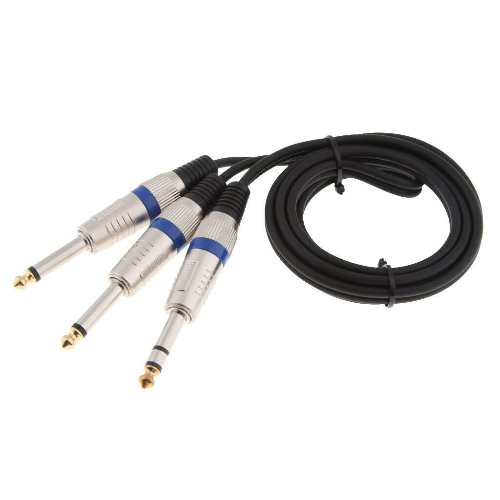 6.35mm 1/4" TRS Stereo to Dual 1/4" TS Mono Y Splitter Cable