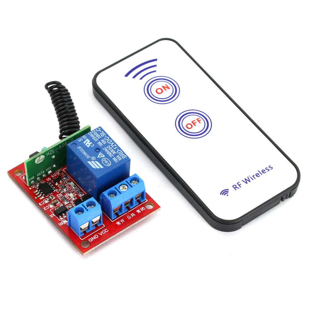 12V One Channel 433MHZ RF Wireless Relay Board with Remote Control 15-30m