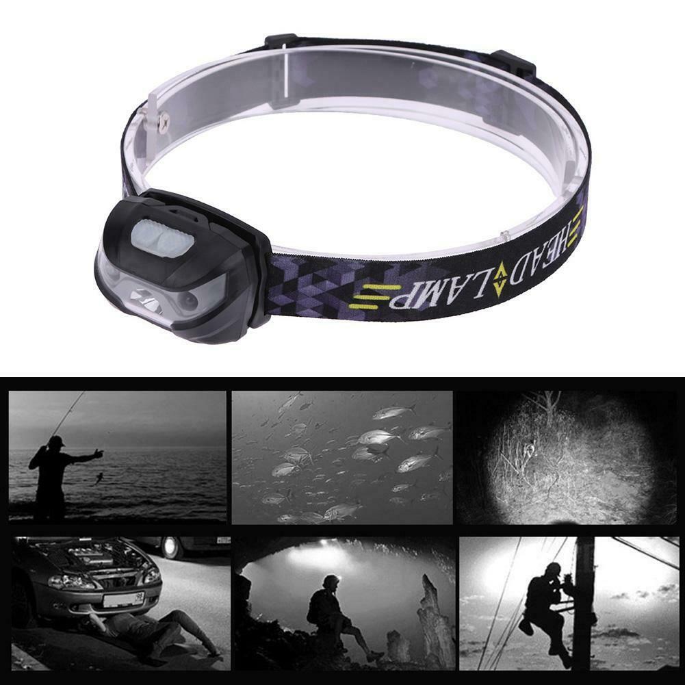 Outdoor Rechargeable LED Headlamp 3000LM Motion Sensor Fishing Headlight @