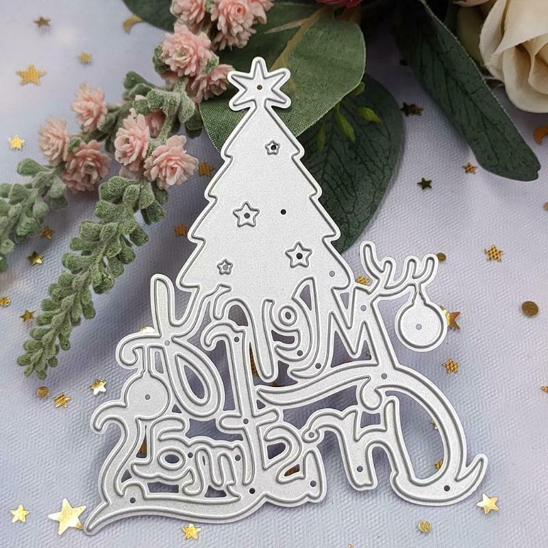 Merry Christmas Tree Metal Cutting Dies Stencil DIY Scrapbook Album Paper Card