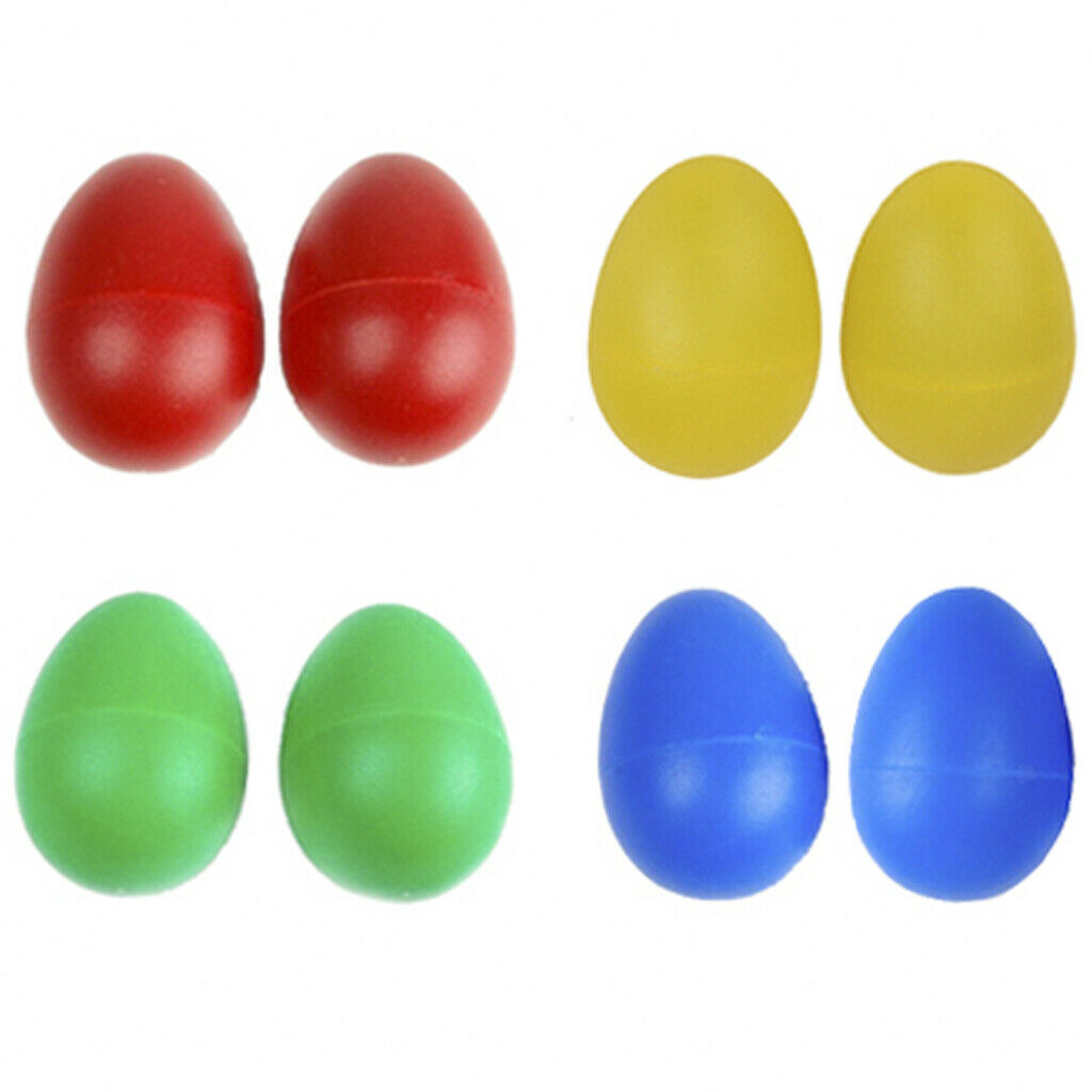 1 Pair Plastic Percussion Musical Egg Maracas Shakers - Lemon Yellow