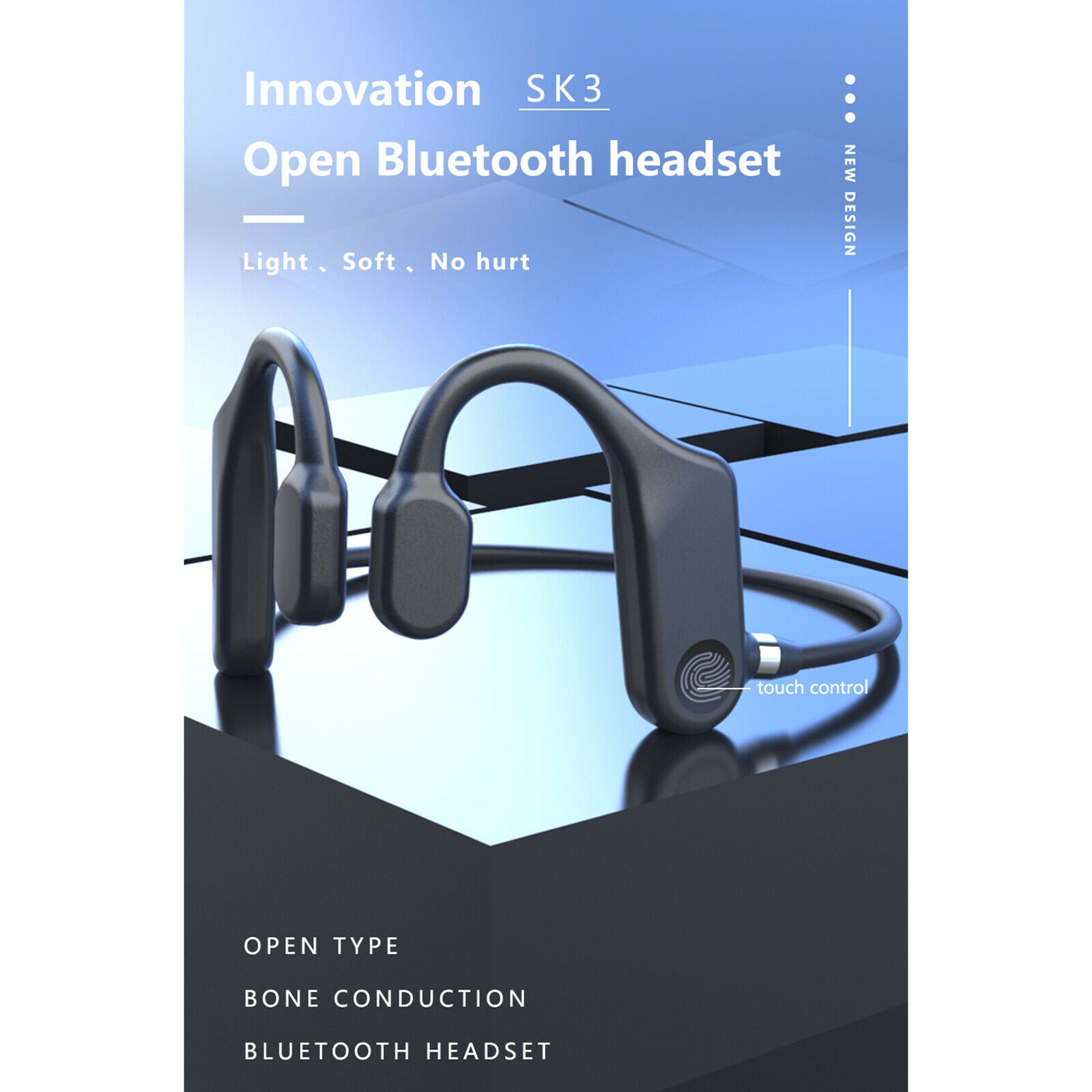 Open Ear Bluetooth Headphone Bone Conduction Sport Earphones Sweat Resistant