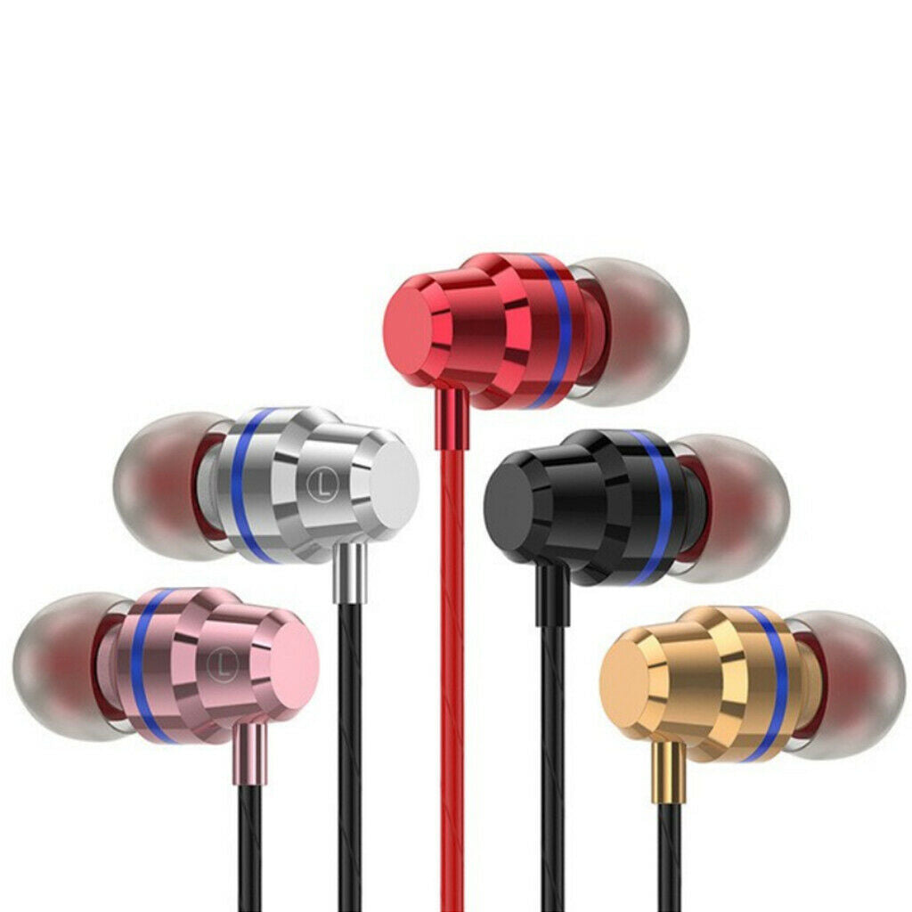 Universal in-ear bass earphones with microphone and remote control red