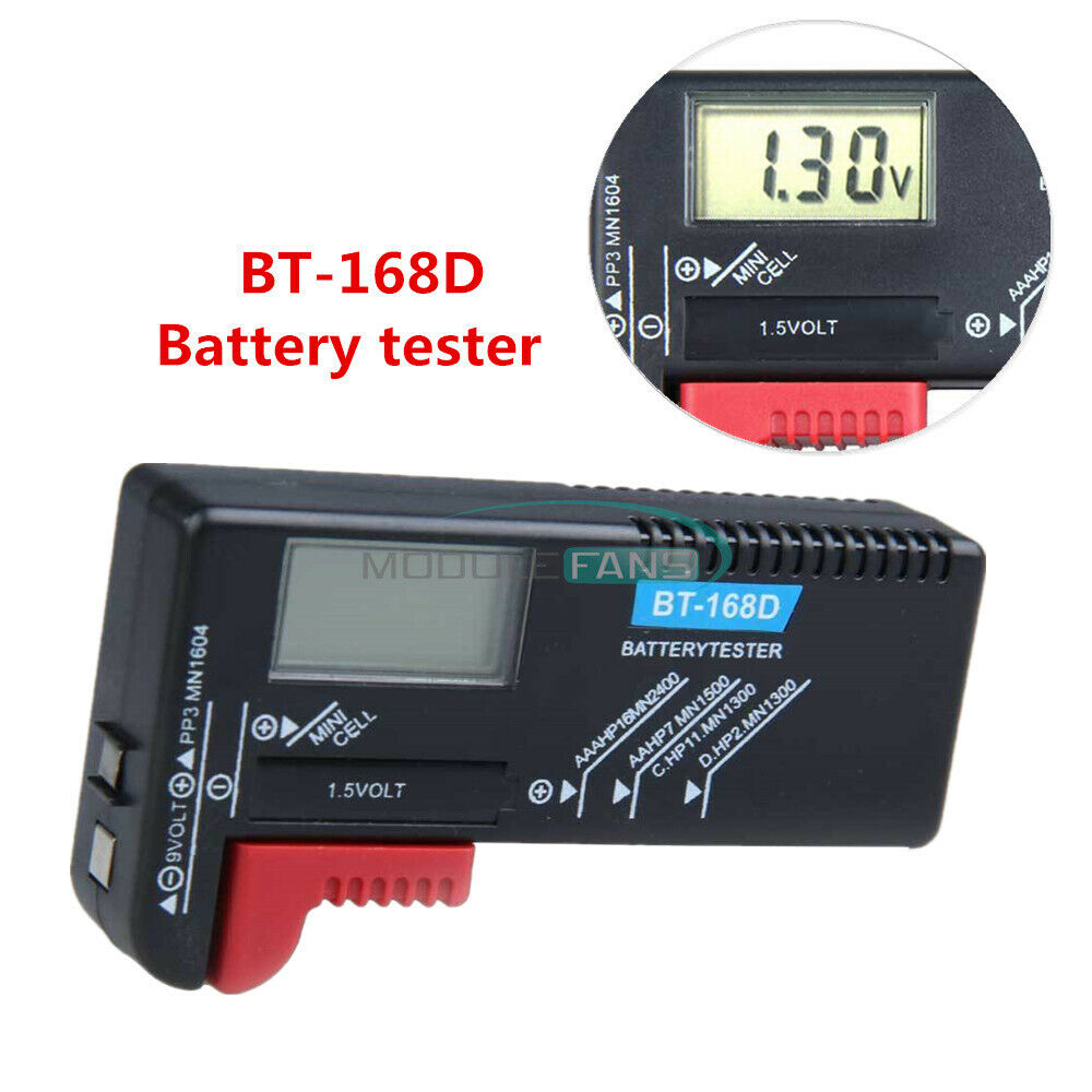 Digital LCD Battery Checker Volt Tester Cell AA AAA C D 9V 1.5V Button Universal
