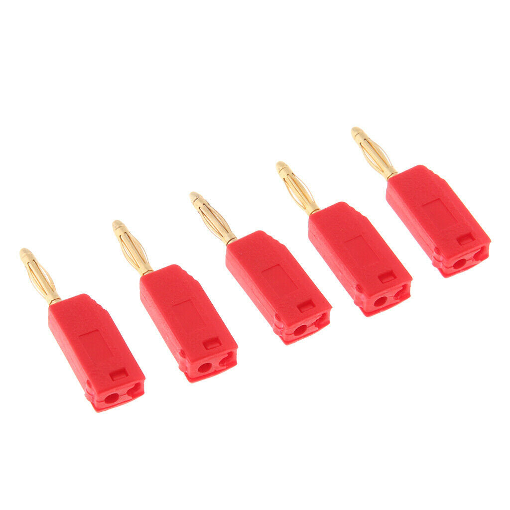 5Pieces 2mm Banana Plug For Test Probes Instrument Meter Connector - red