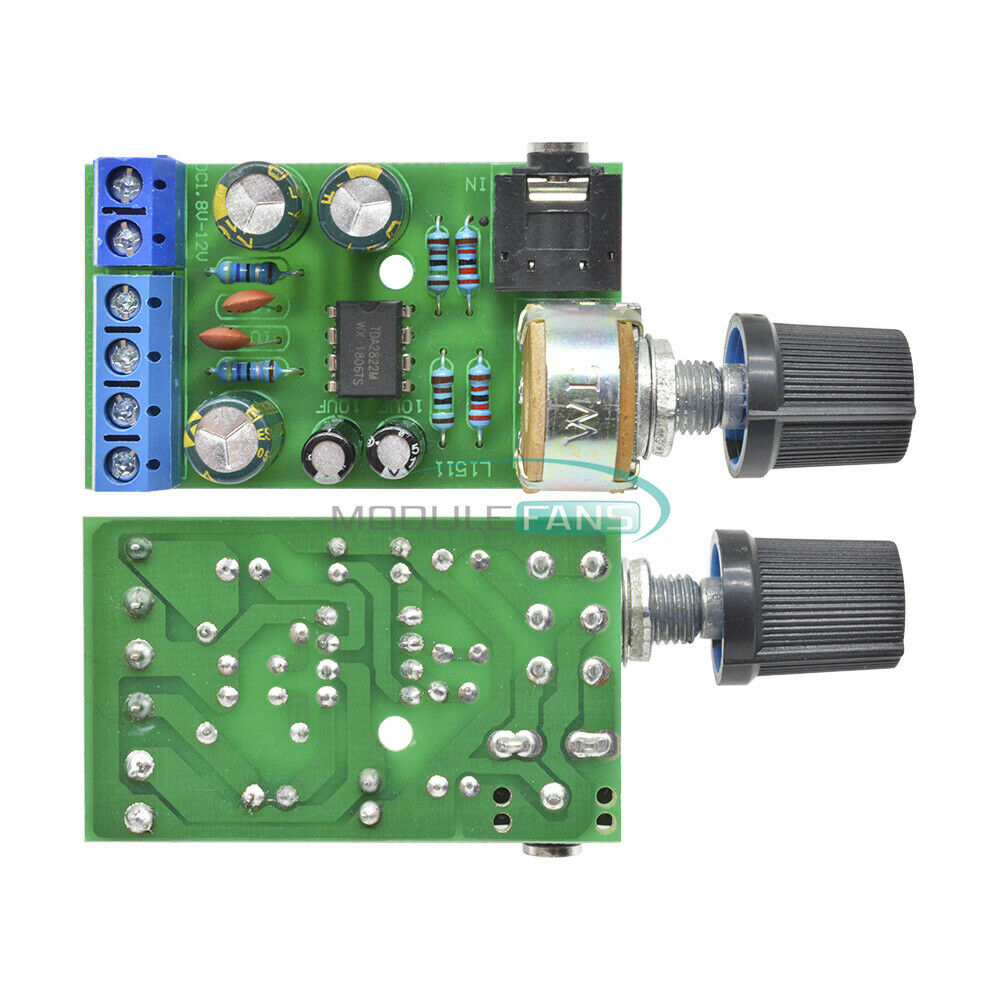 DC1.8-12V TDA2822M Amplifier 2.0 Channel Stereo 3.5mm AUX Audio Amp Board Module