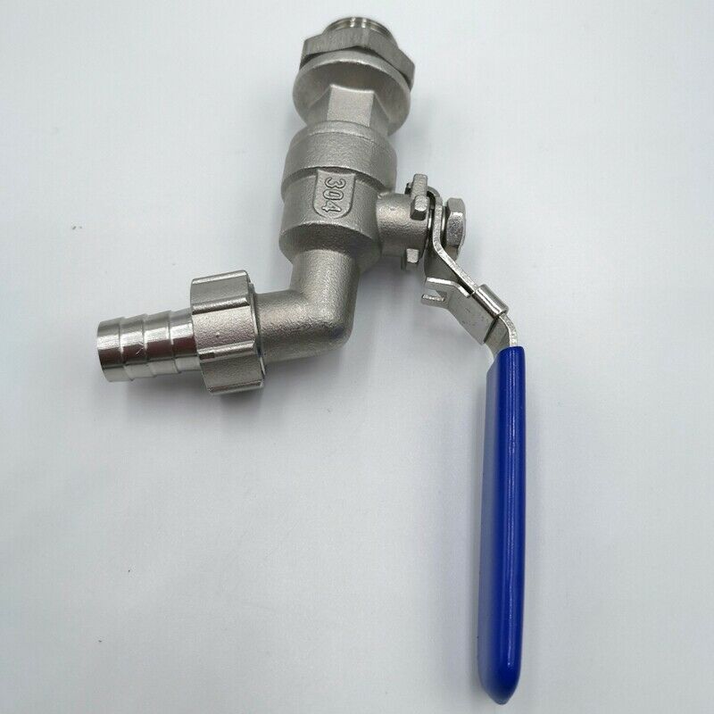 Stainless Steel Hose 1/2 Inch Faucet Tap Ball Valve Weldless Bulkhead Npt BarbX1