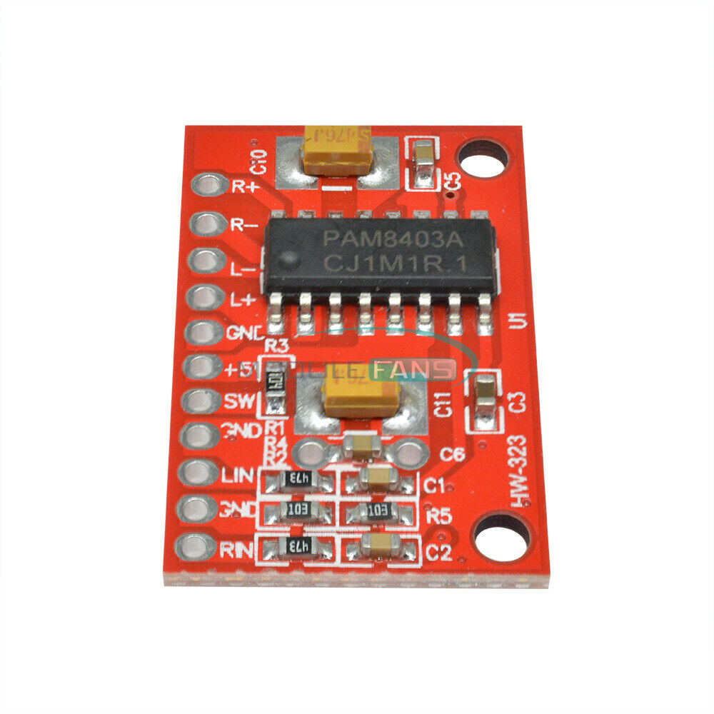 2PCS 3W×2 Mini Digital PAM8403 Power Audio Amplifier Board USB 5V Power Supply