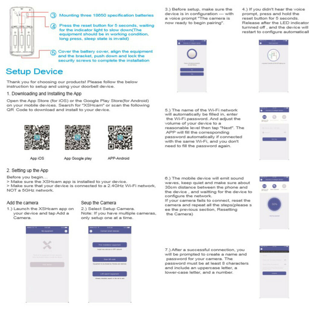 Video Doorbell Camera Wireless WiFi Security Phone Bell Intercom 720P HD