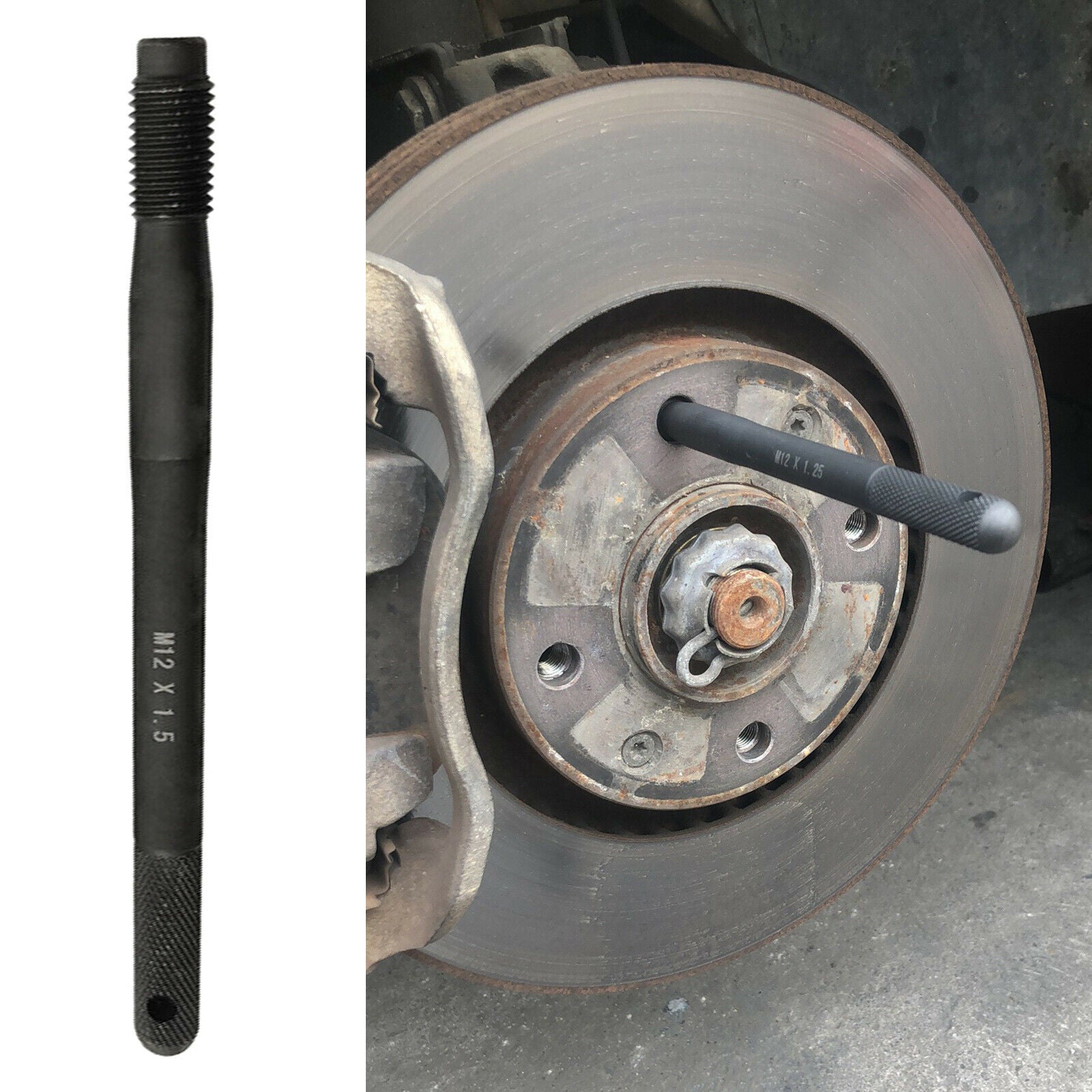 Black Wheel Hanger Alignment Pin Mounting Guide Bolt Wheel Lug Bolt Tool M12x1.5