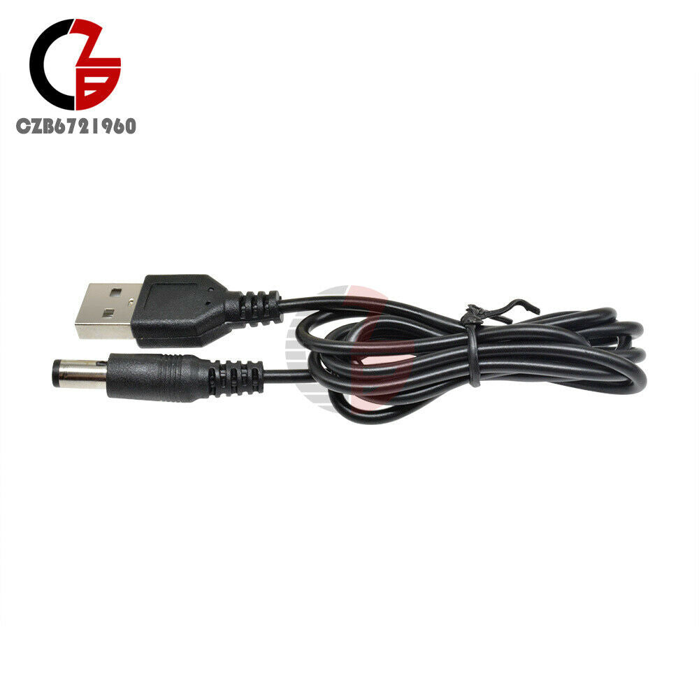 2PCS USB 2.0 Male A To DC 5.5mm x 2.1mm Plug DC Power Supply Cord Socket Cable