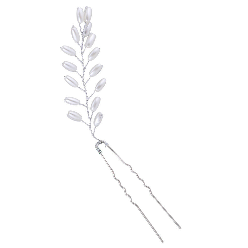 Bridal Hair Accessories White Leaf Barrette Hair Hoop Clip Hairpin Jewelry