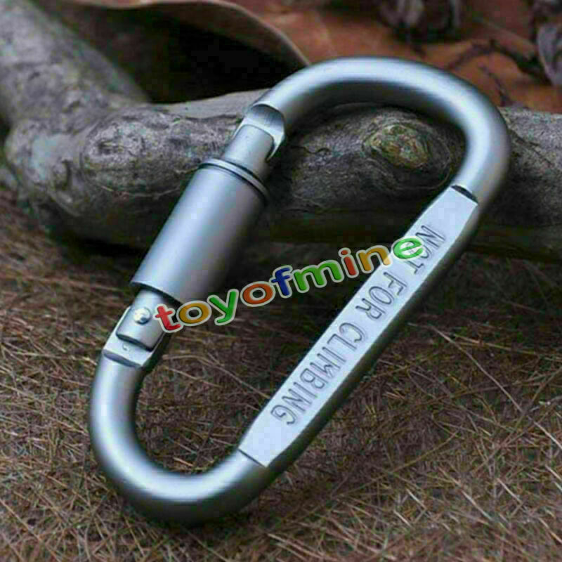5Pcs Hard Aluminum Outdoor Buckle Carabiner D-Ring Chain Keychain Clip Hook