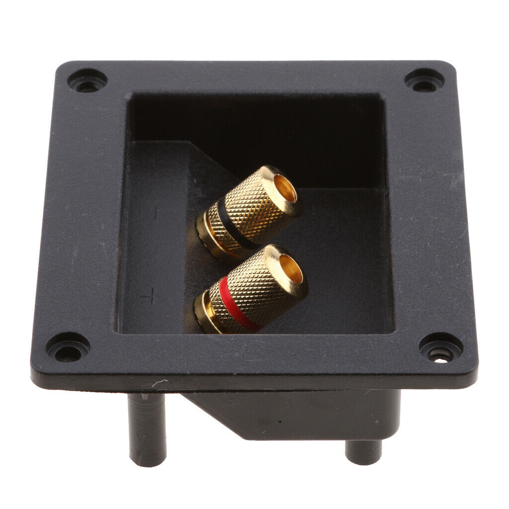 Car Stereo 2 Way Speaker Box Terminal Square Spring Cup Connectors Black
