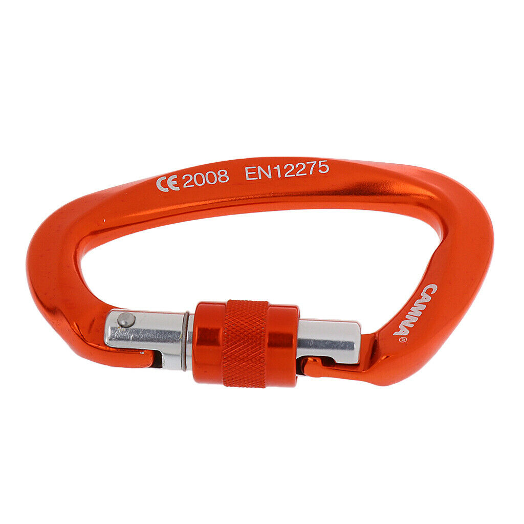 6x Outdoor 25KN/2500KG Aluminum Carabiner Screw Locking Rock Climbing Hooks