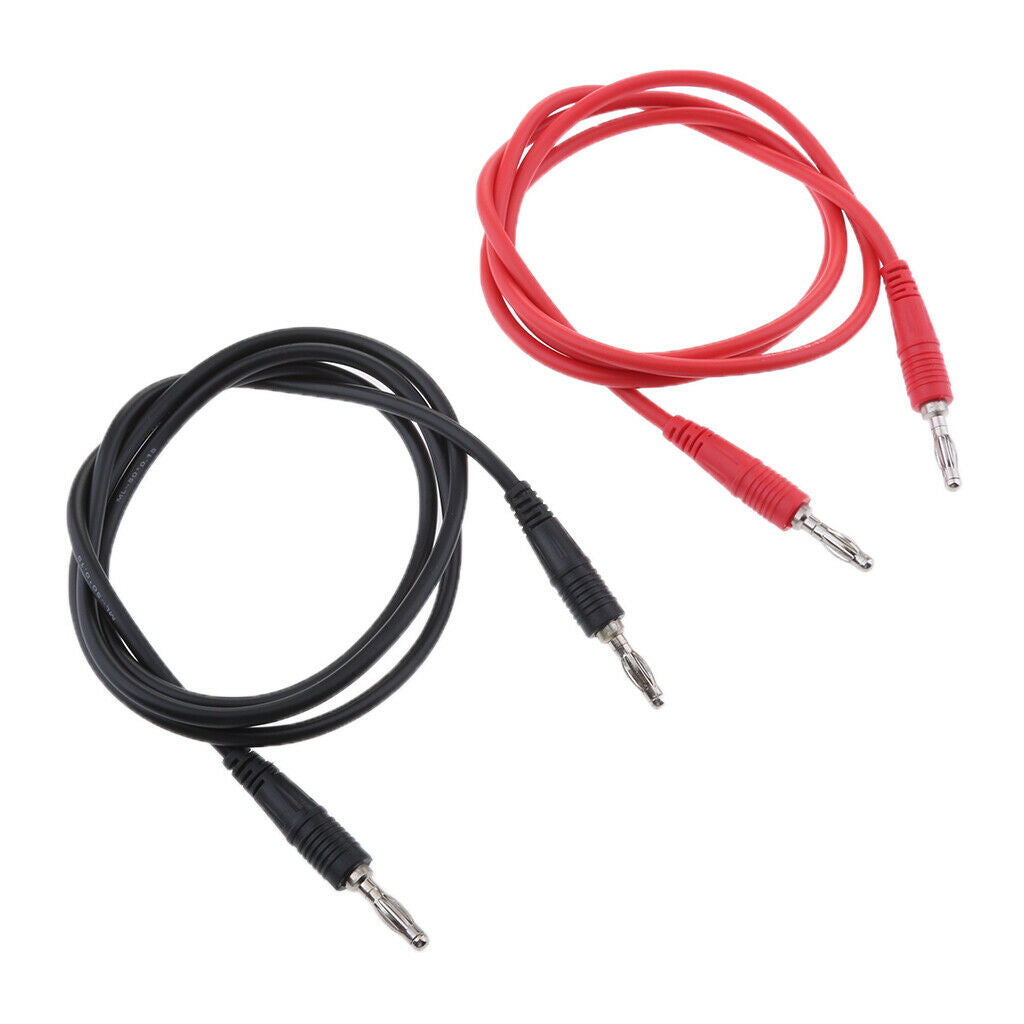 2pcs Test Lead Banana Plug Male Stackable to Banana Plug 39''