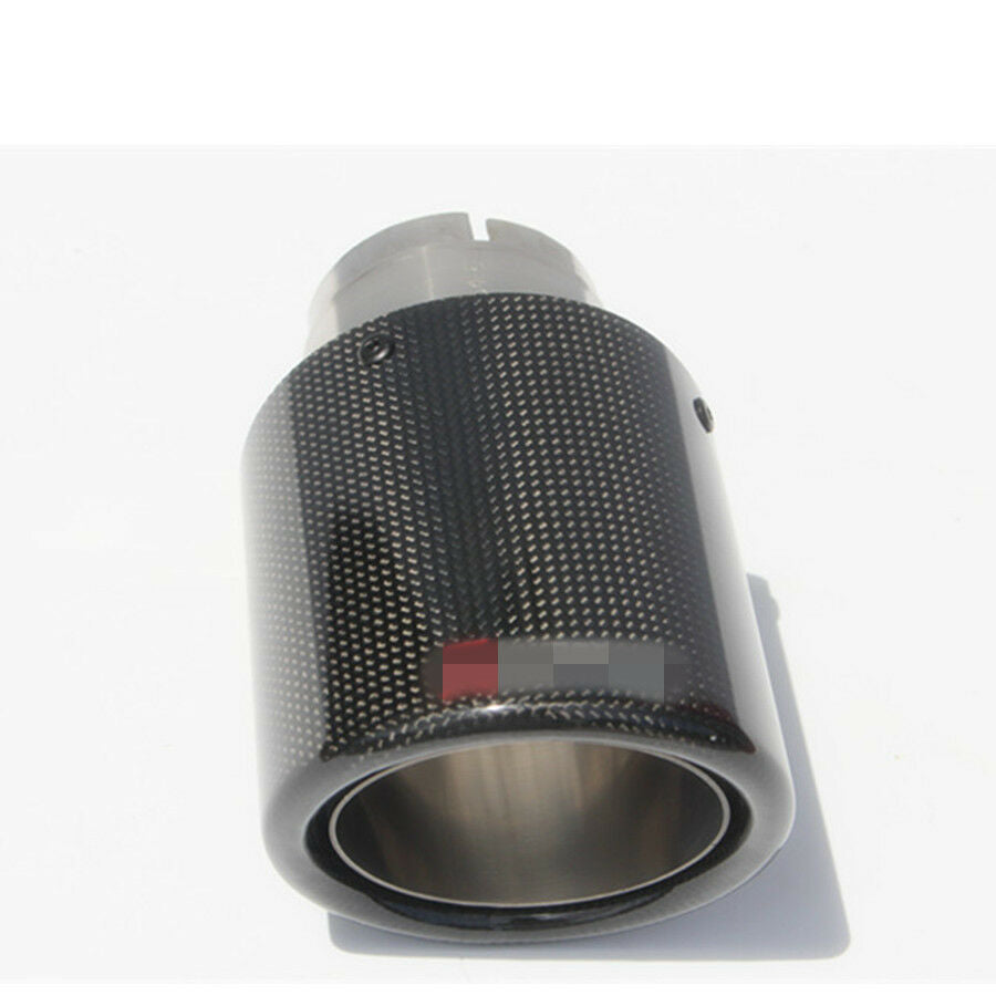 100% Carbon Fiber Black Glossy Car Exhaust Muffler Pipe 3" 76mm Outlet 4" 101mm