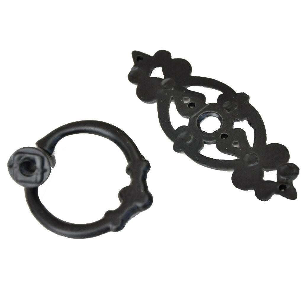 12 x Metal Black Cabinet Drawer Drop Pulls Cupboard Bin Knob Handle