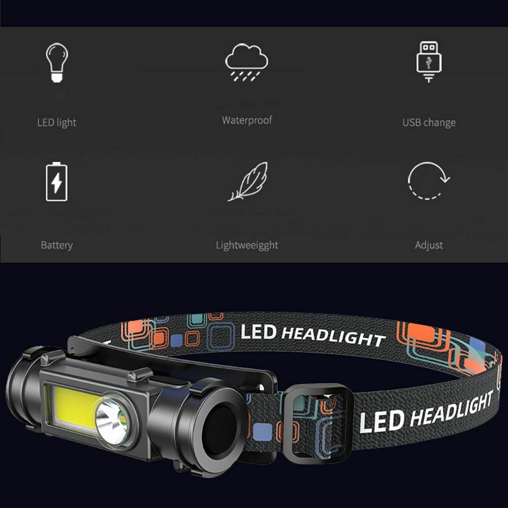 Rechargeable Head-mounted Flashlight Headlamp Cycling Headlight Head Torch