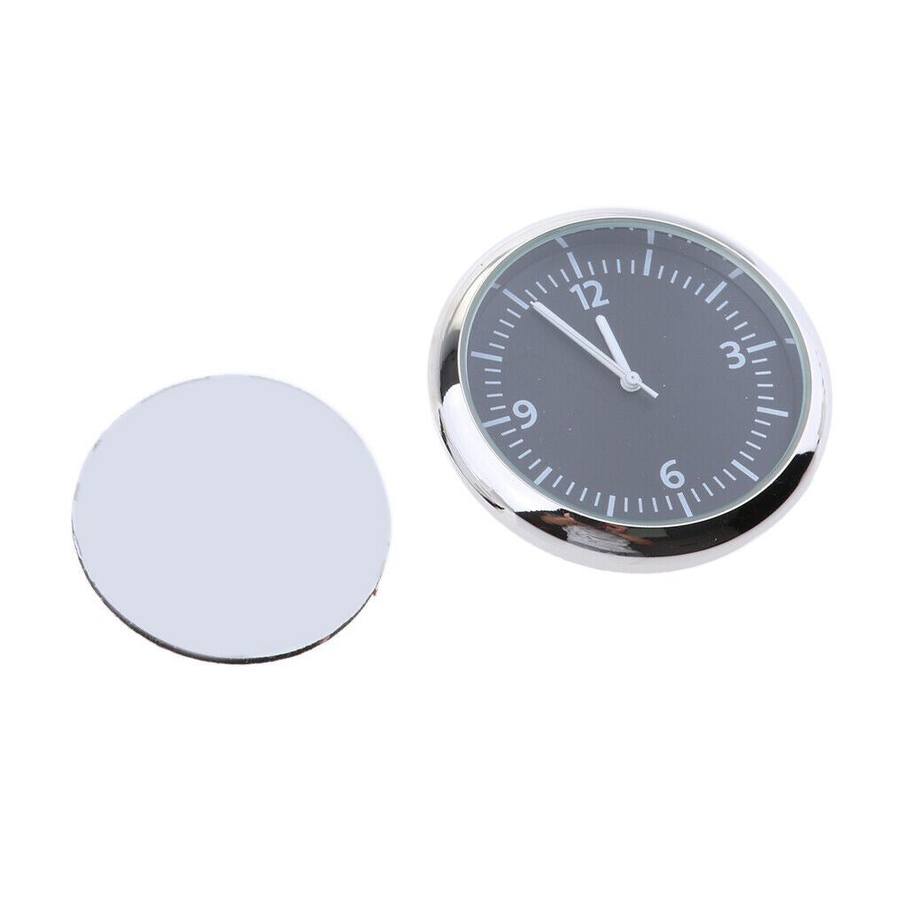 Car Dashboard Clock Classic Table Mini Quartz Clock Stick-On Clock Black