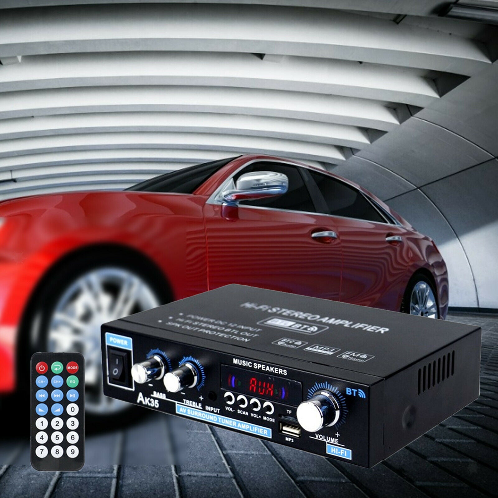 Professional Mini 90W + 90W Audio Power Amplifier Receiver for Car CD DVD US