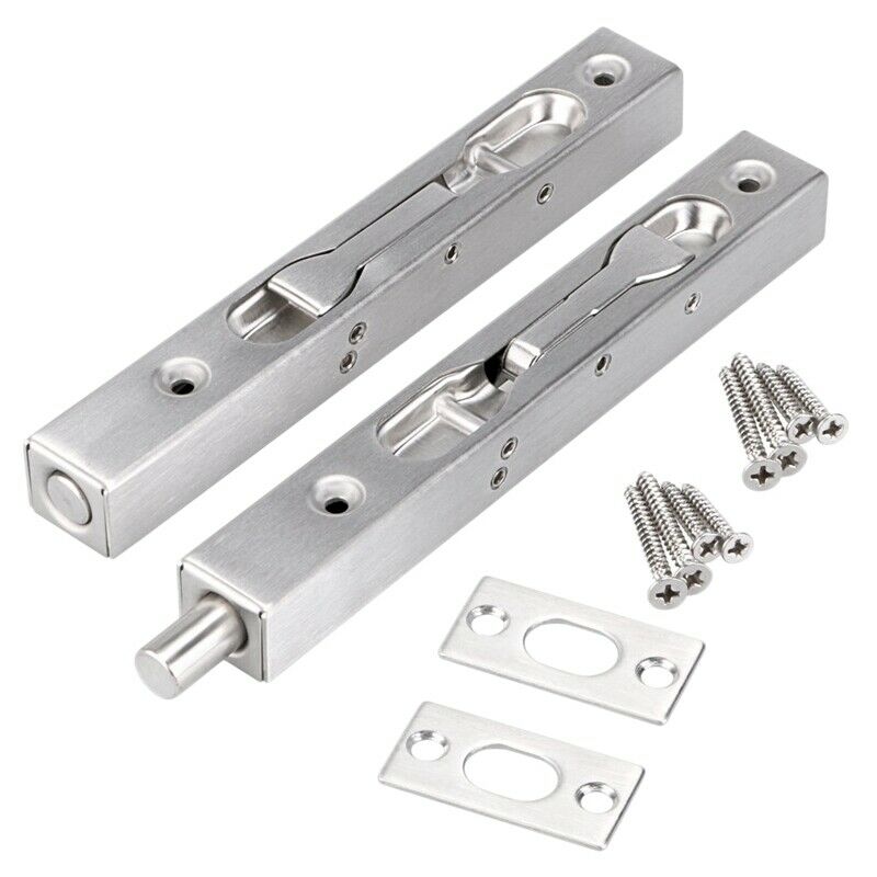 2 Pcs Door Flush Bolt - 6 Inch Concealed Security Door Lock for French Doors RP8