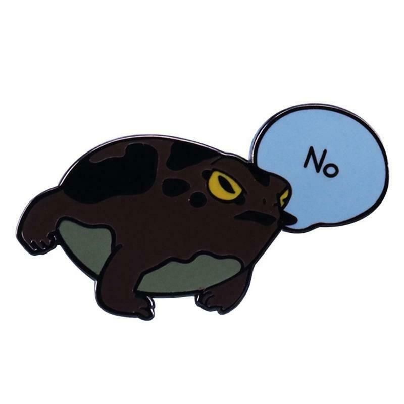 Cartoon Frog Pin Badge Cute Amphibians Funny ''No'' Toad Brooch Jewelry Decor