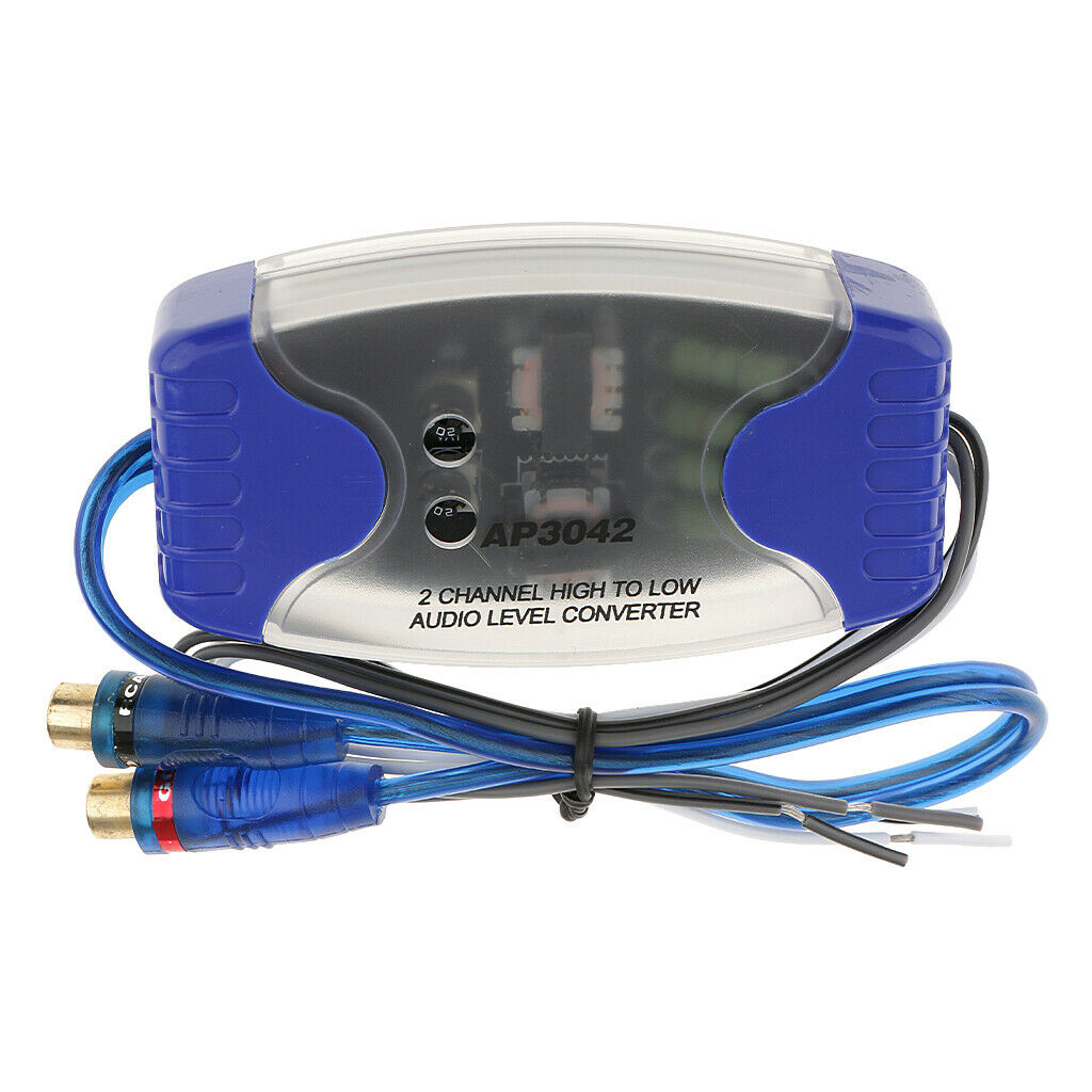 100W Car Truck Stereo Audio Speaker Wire to 2 RCA Hi/Lo Converter Adaptor