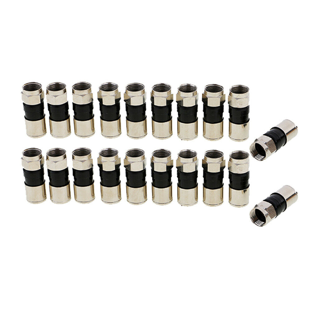 20Pcs   Compression Snap Seal Plugs Connectors for RG6 Cable TV, Set-top