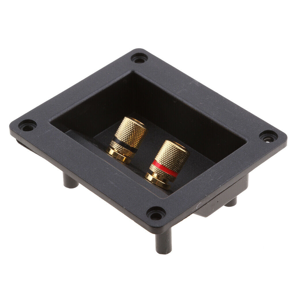 Car Stereo 2 Way Speaker Box Terminal Square Spring Cup Connectors Black