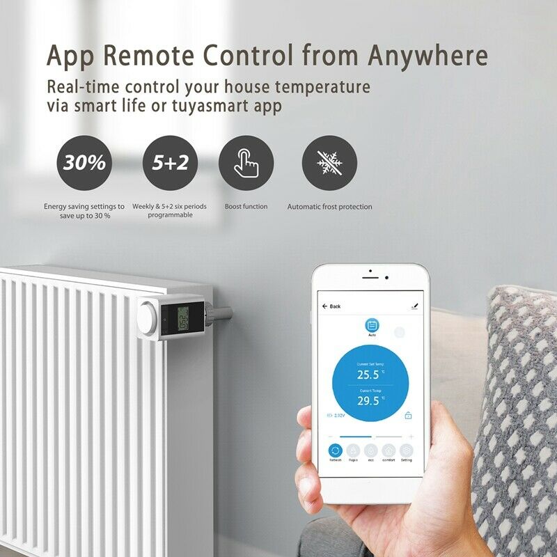 Radiator Thermostat ZigBee Temperature Controller TRV for Tuya Smart Control VF2