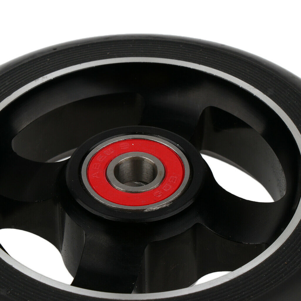 2x Replacement 10cm Kick/Stunt Scooter Wheels with Bearings & Bushings Black