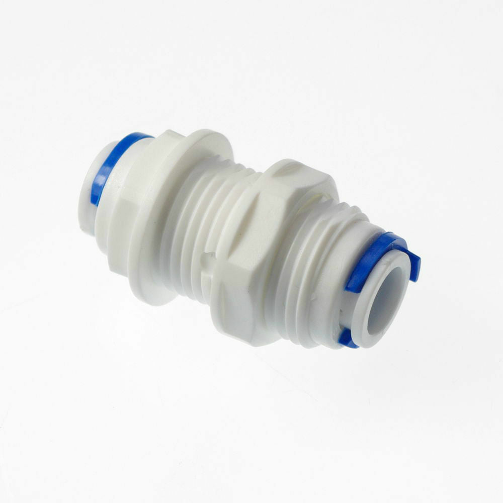 2PCS 3/8 inch Tube RO Water Male White Fittings Bulkhead Quick Connector BSP