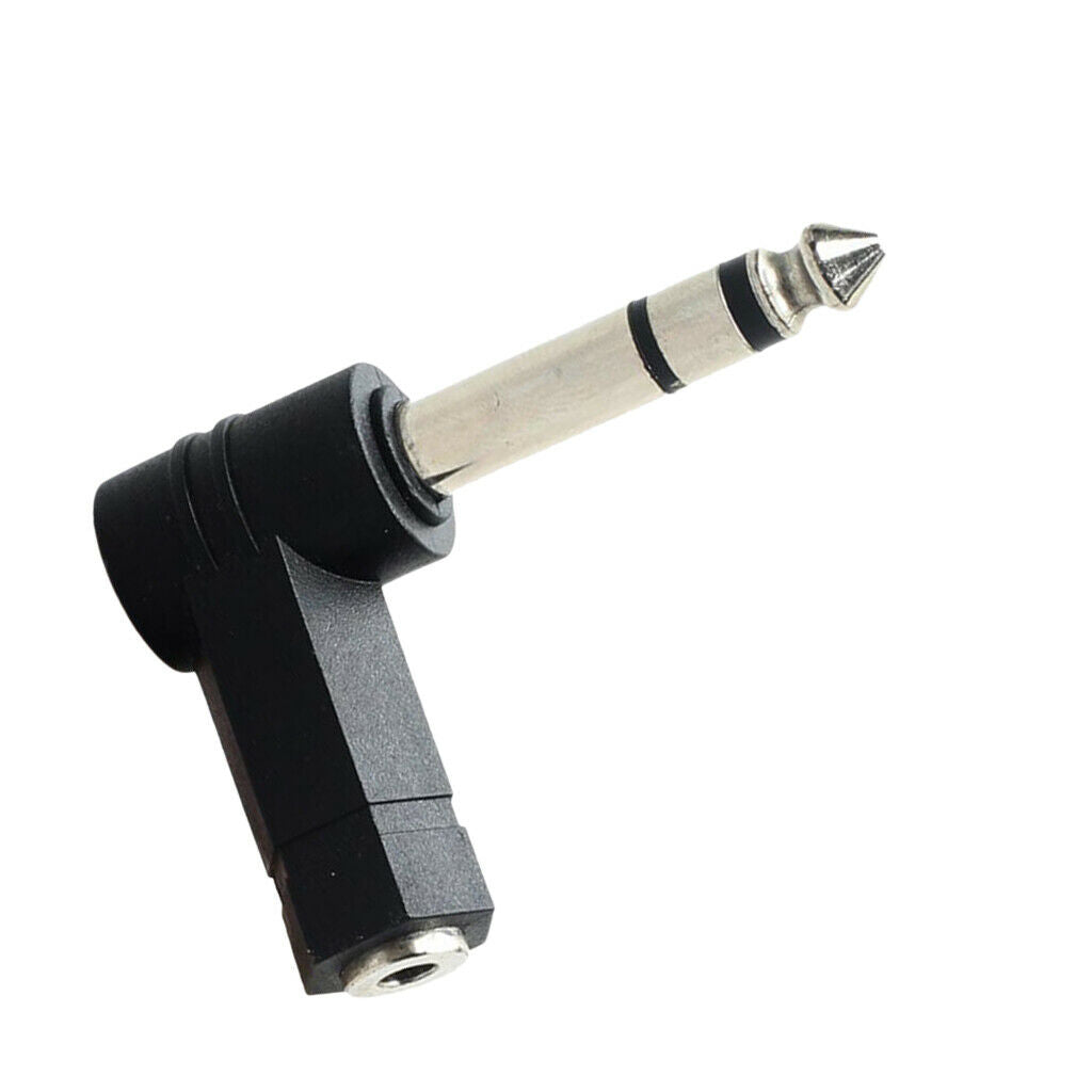 3.5mm stereo jack socket to 6.35mm plug microphone angle adapter