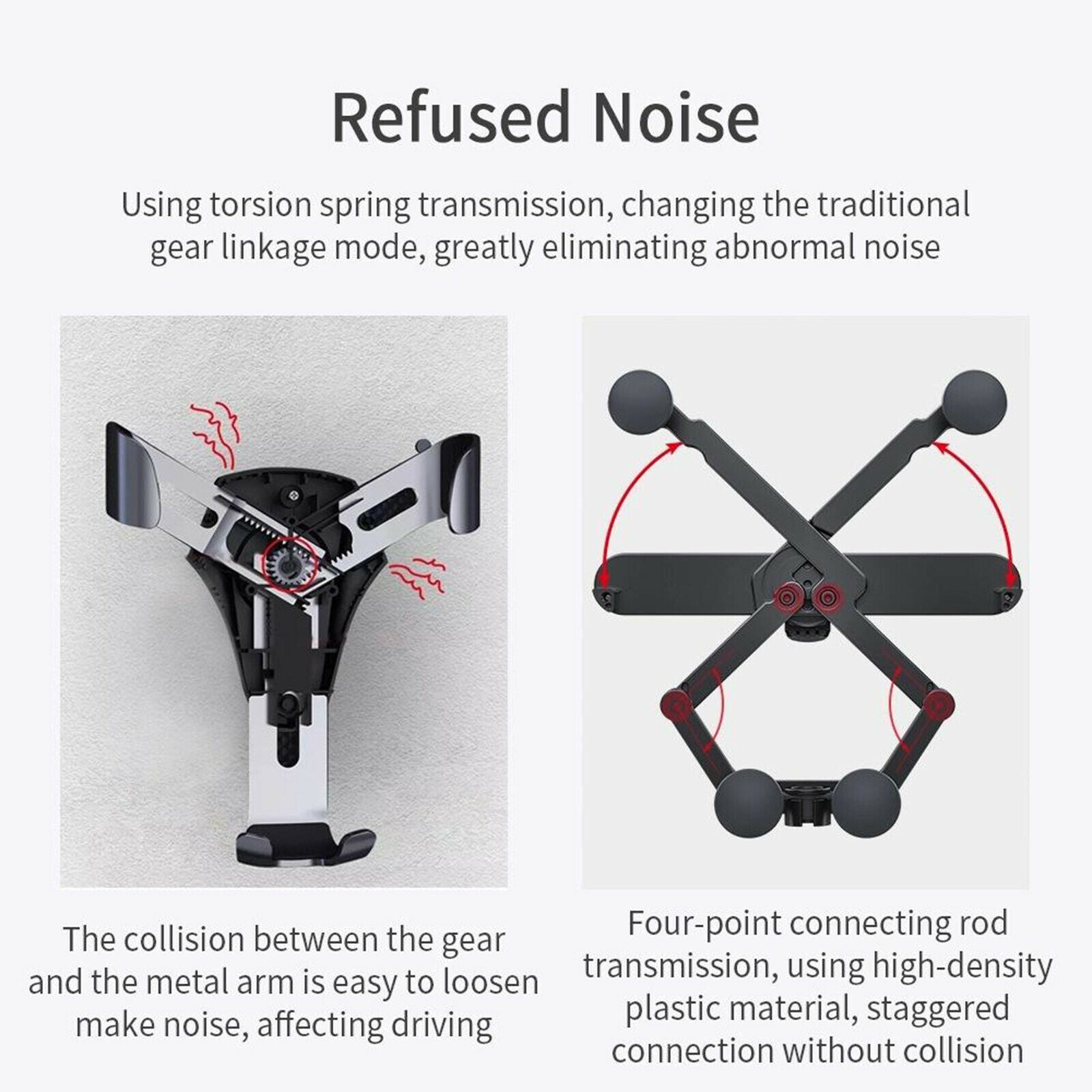 -Touch Cell Phone Holder for Car Air Vent Clip 4-Point Auto-Clamping