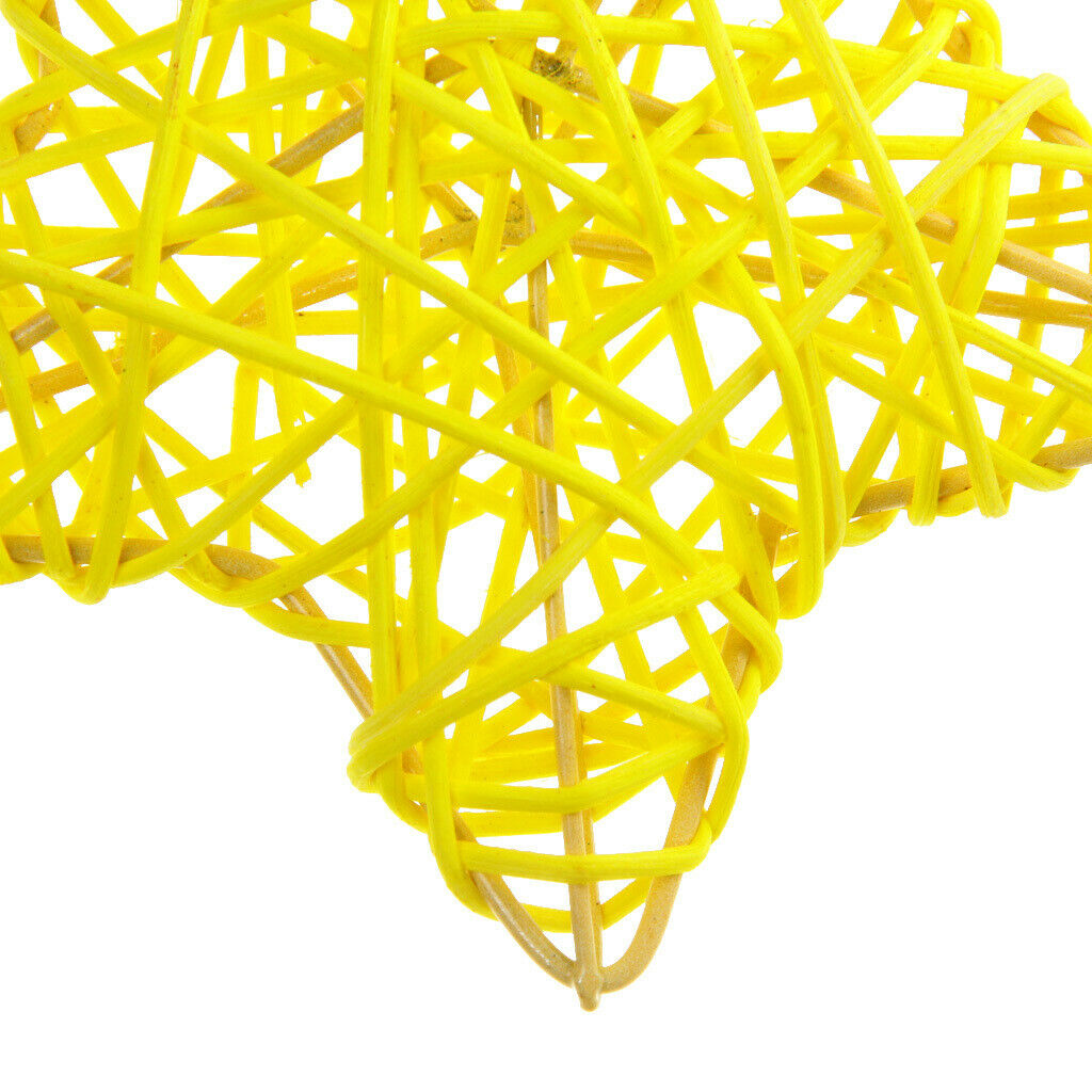 10cm Cane Rattan Decoration Christmas Wedding Ornament Star Yellow